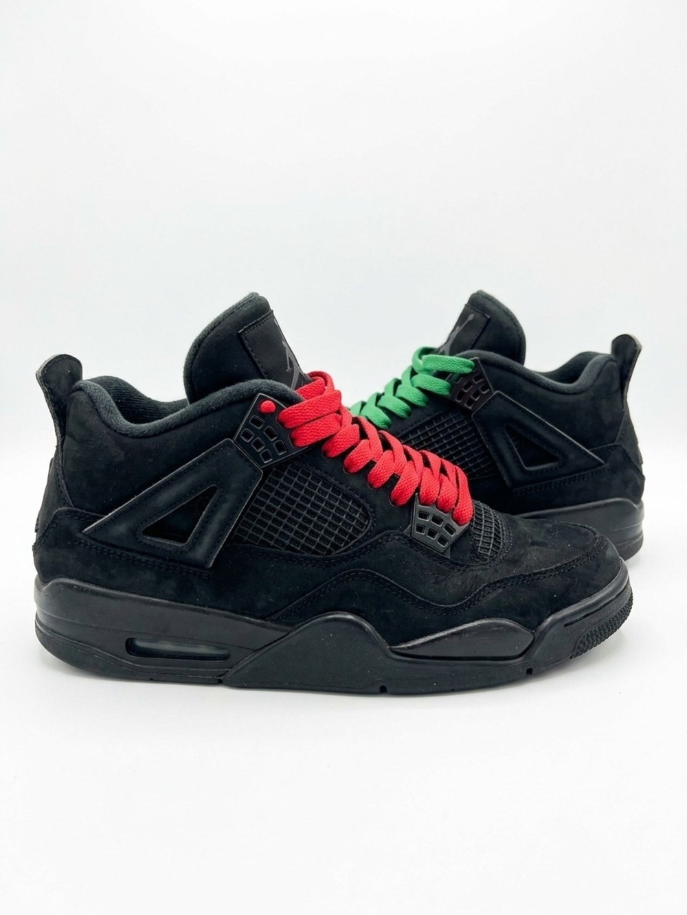 Air JORDAN BLACKCAT Retro Basketball Sneakers with Red & Green Laces